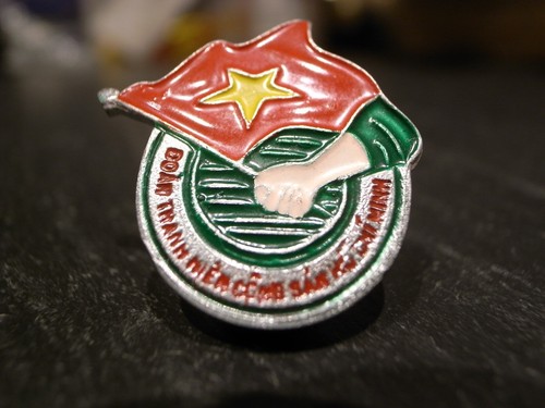 Vietnam war propaganda pin - war,
