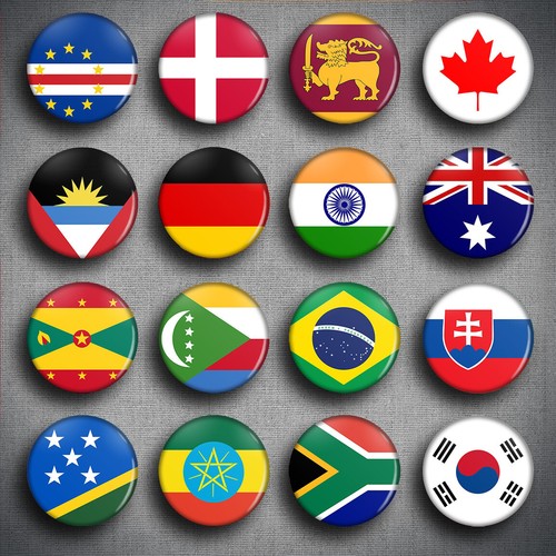 World flags pin badges - pin,