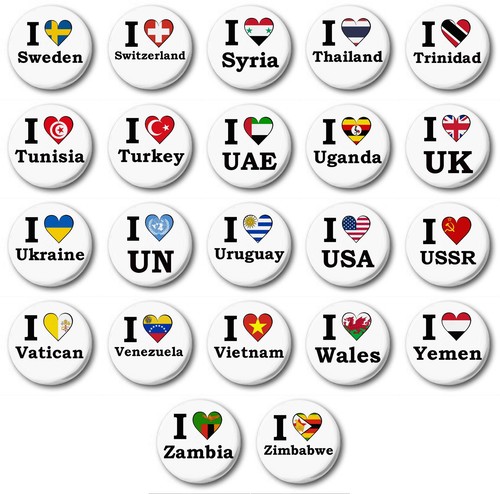 Love world flags various - love,